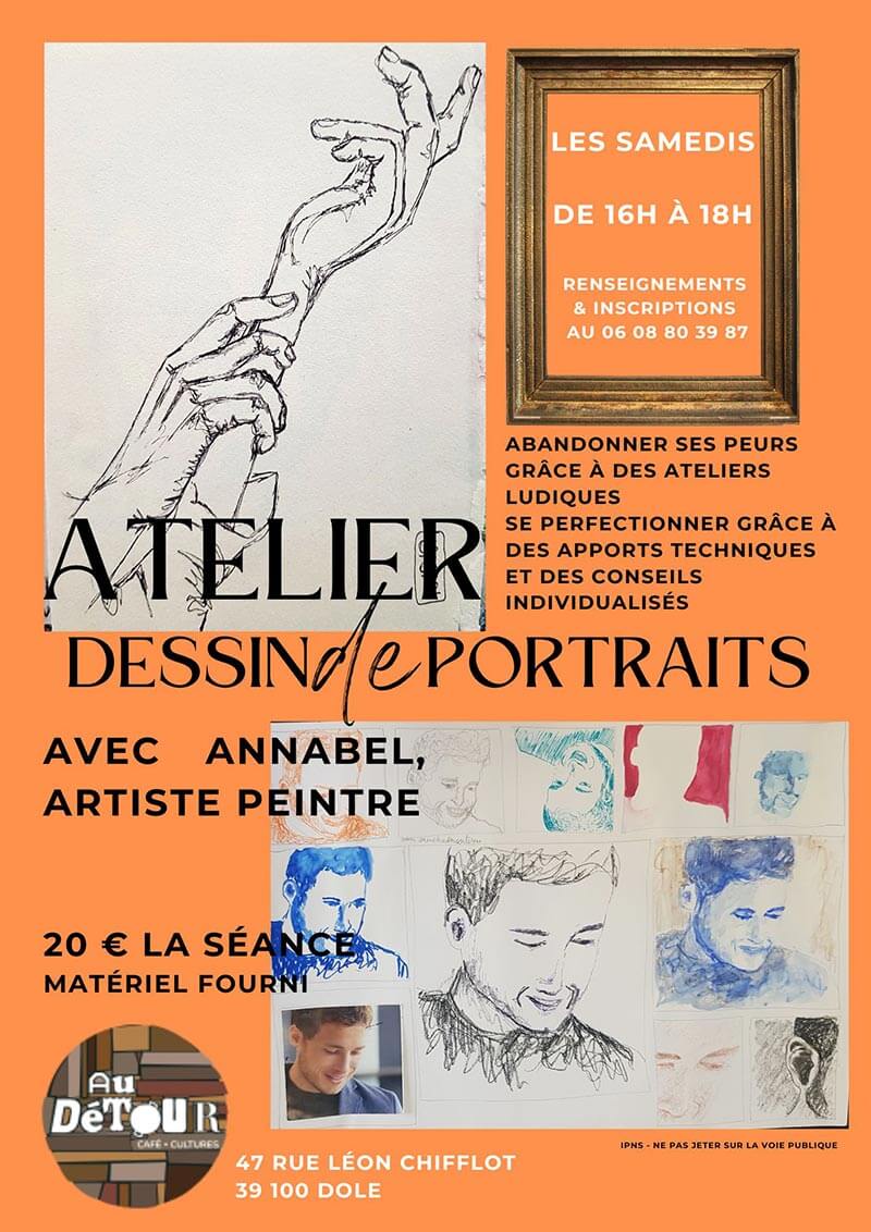 Ateliers de dessin de portraits avec Annabel Au Détour à Dole