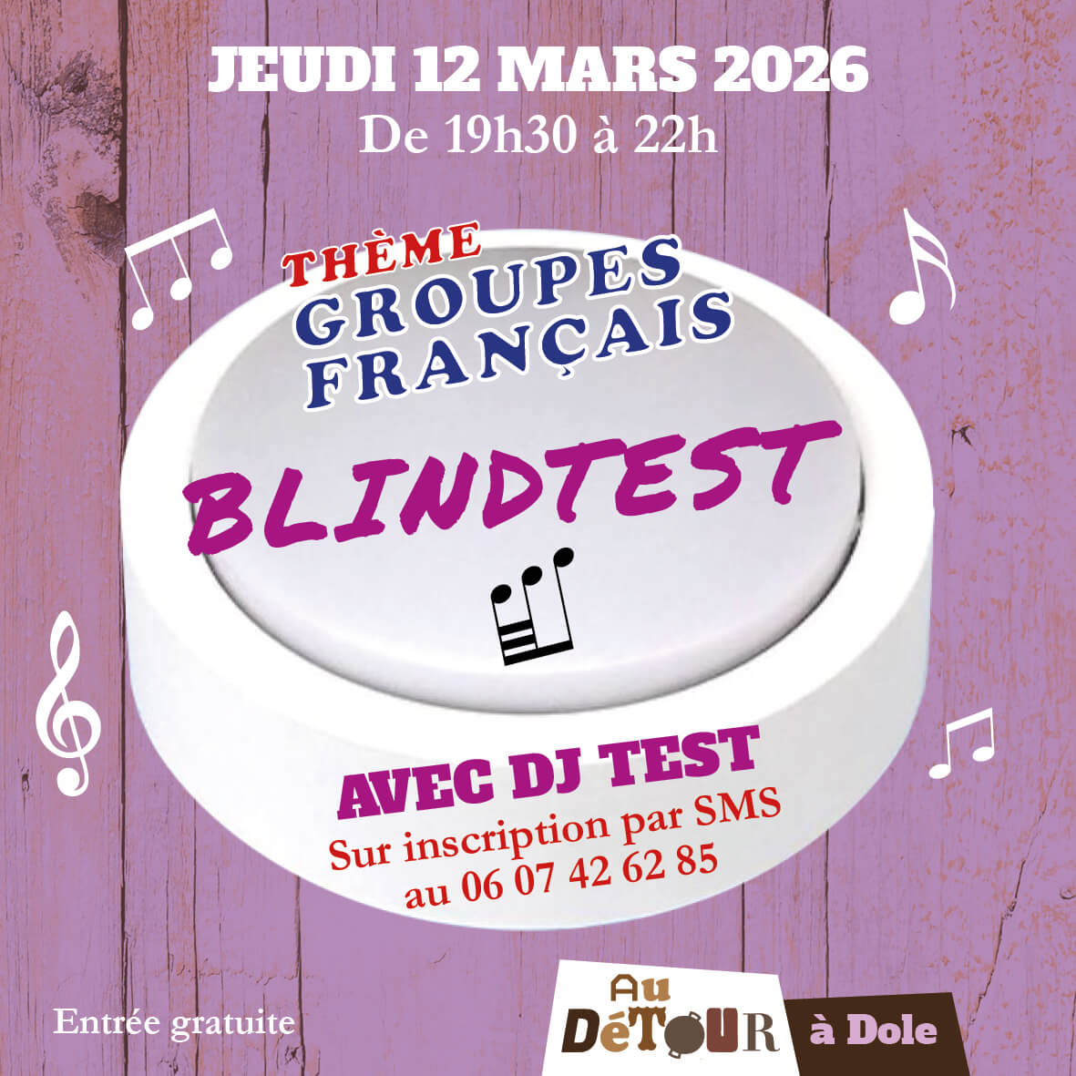 Soirée Blindtest musical au bar Au Détour à Dole